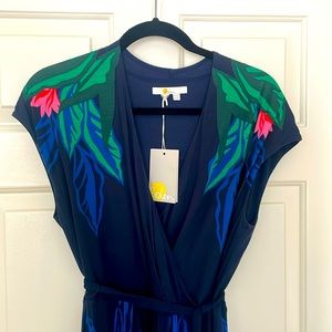 Boden spring maxi dress - bright flower and bird print.